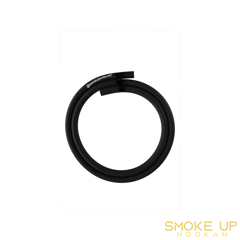 Kaya Shisha Silikon Soft Touch biegsam matt Schlauch 150 cm Länge schwarz mit coolem Logo 